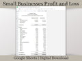 Small Business Bookkeeping Template | Profit and Loss Google Sheets Spreadsheet | Income Expense Tracker | Sales Tracker & Business Budget