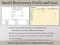 Small Business Bookkeeping Template | Profit and Loss Excel Spreadsheet | Income and Expense Tracker | Sales Tracker and Business Budget