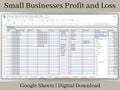 Small Business Bookkeeping Template | Profit and Loss Google Sheets Spreadsheet | Income Expense Tracker | Sales Tracker & Business Budget