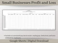 Small Business Bookkeeping Template | Profit and Loss Google Sheets Spreadsheet | Income Expense Tracker | Sales Tracker & Business Budget