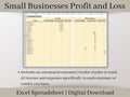 Small Business Bookkeeping Template | Profit and Loss Excel Spreadsheet | Income and Expense Tracker | Sales Tracker and Business Budget