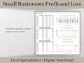 Small Business Bookkeeping Template | Profit and Loss Excel Spreadsheet | Income and Expense Tracker | Bank Reconciliation Tool and Budget