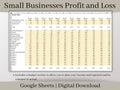 Small Business Bookkeeping Template | Profit and Loss Google Sheets Spreadsheet | Income Expense Tracker | Sales Tracker & Business Budget