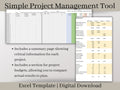 Streamlined Profit & Loss and Project Management Template: Digital Planner for Easy Bookkeeping and Financial Success. Excel Download