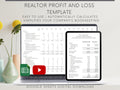 Simple Realtor Automated Profit and Loss Spreadsheet, Easy to Use Income Statement for Real Estate Agents, Google Sheets Template