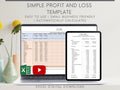 Automated Profit and Loss Statement, Excel Template, Easy to Use Bookkeeping Spreadsheet for Your Small Business or Side Hustle