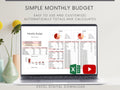 Monthly Budget Spreadsheet, Excel Planner Template, Easily Monitor Your Personal Finances and Start Saving