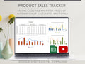 Product Sales Tracker Spreadsheet with Pricing Calculator, Google Sheets Template, Track sales and profit by product for your small business