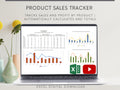 Product Sales Tracker Spreadsheet with Pricing Calculator, Excel Template, Track sales and profit by product for your small business.