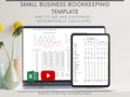 Small Business Bookkeeping Spreadsheet, Excel Template, Easy Accounting Spreadsheet, Profit and Loss Statement, Easy Expense Tracker