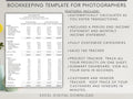 Simple Bookkeeping Template For Photographers, Excel Template, Track your Income and Expenses for all of your projects in minutes.